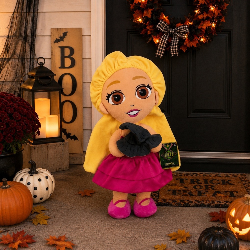 Wicked Glinda Halloween Greeter Plush Large Pink Yellow Porch Deck Indoor NEW